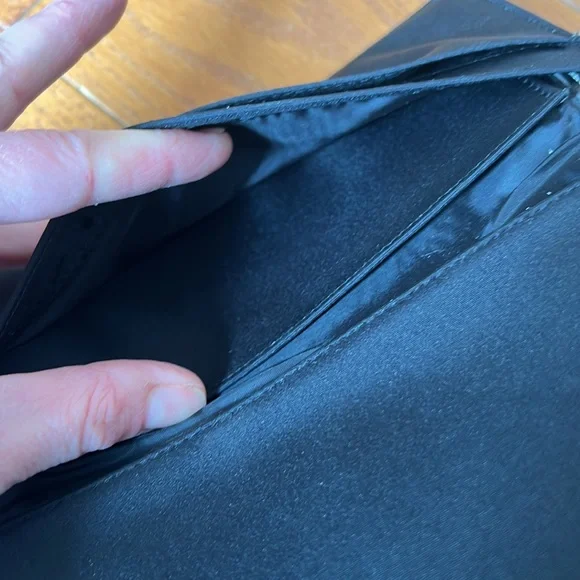 Black Leather Red Leather “K” Long Wallet / Check Book Holder - Picture 13 of 13